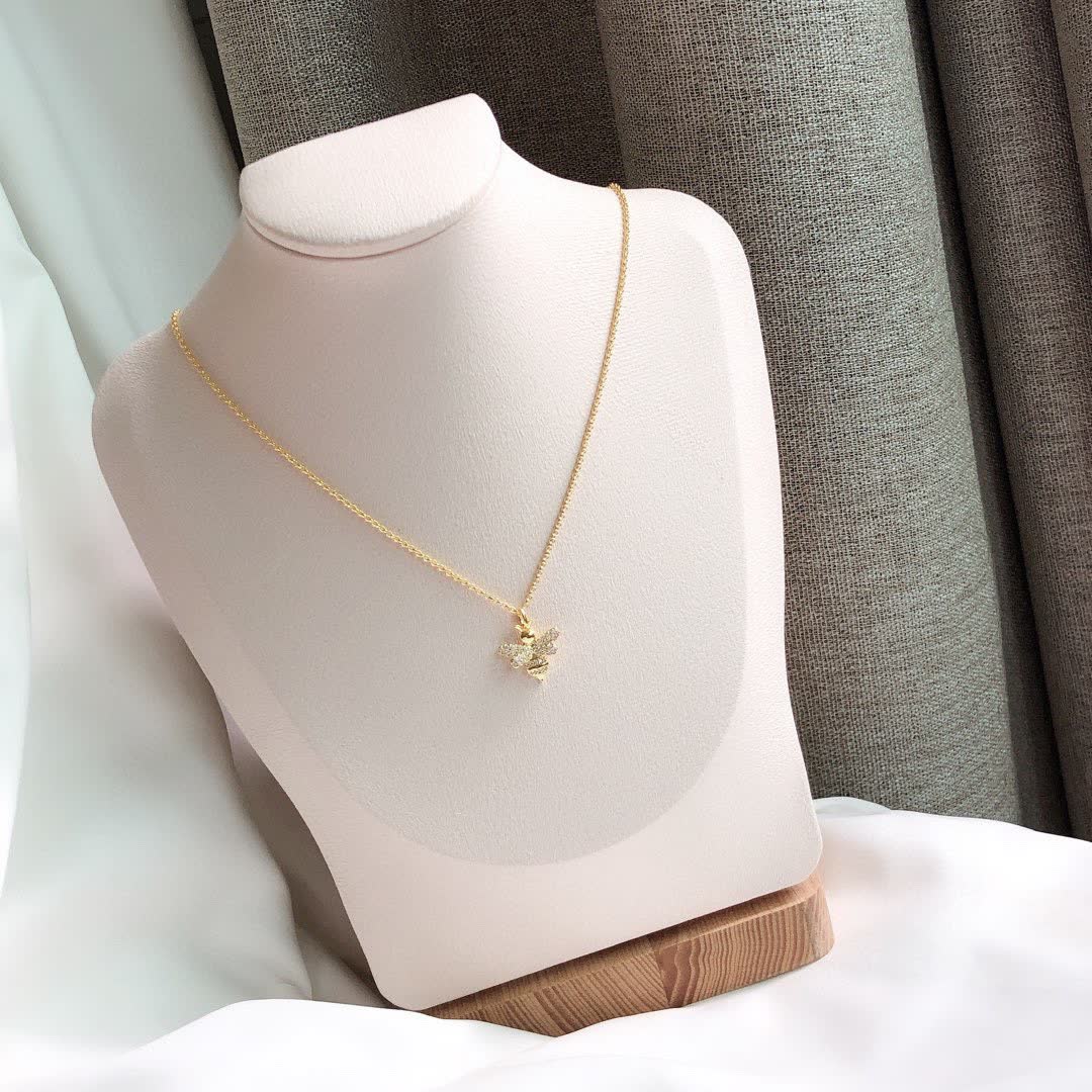 APM Monaco Gold Bee Charm Necklace
